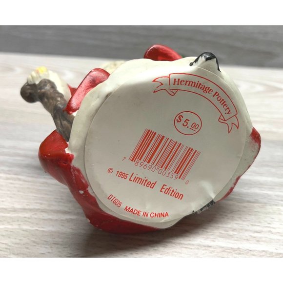 Vintage Santa Claus Carrying Christmas Tree Holiday Figurine Hermitage Pottery - Picture 4 of 8